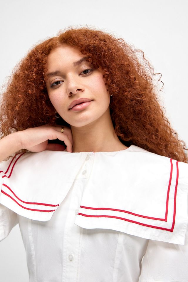 Damson Madder White Elise Sailor Blouse  #3