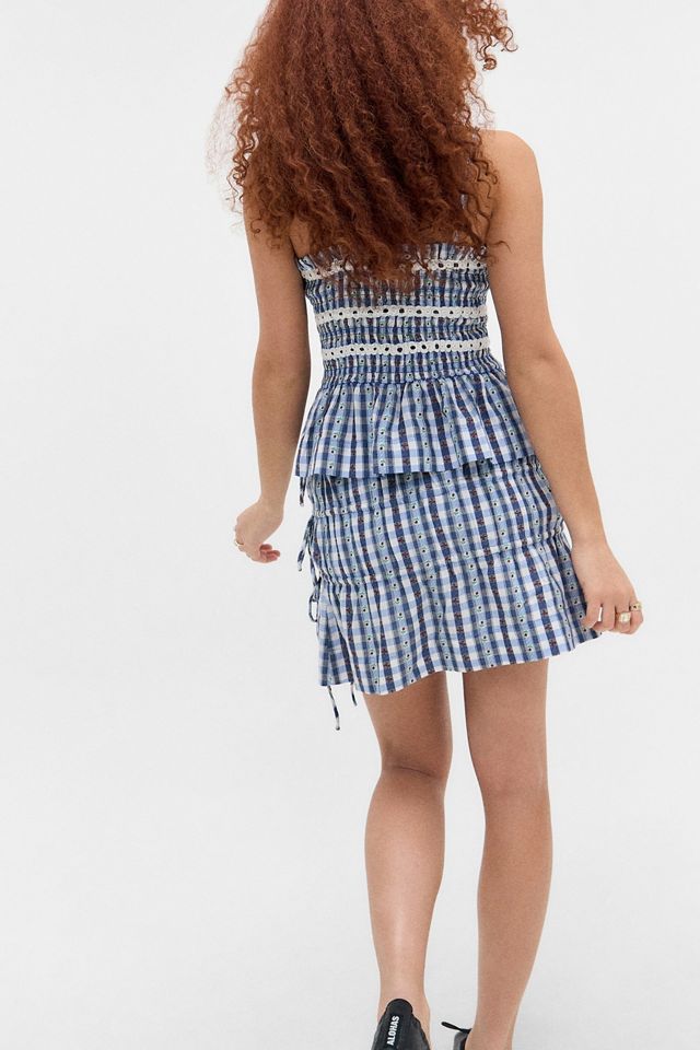 Damson Madder Azul Este Margot Falda Mini a Cuadros #3