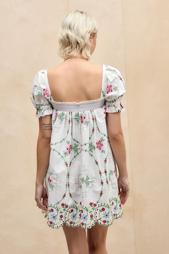 Damson Madder Lulu Rose Embroidered Mini Dress #3