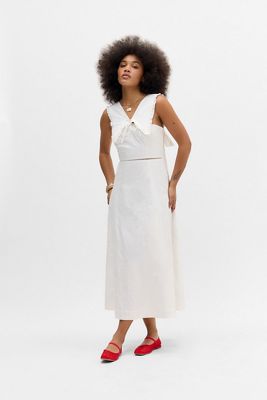 Damson Madder Fächer Fächer Midi Kleid