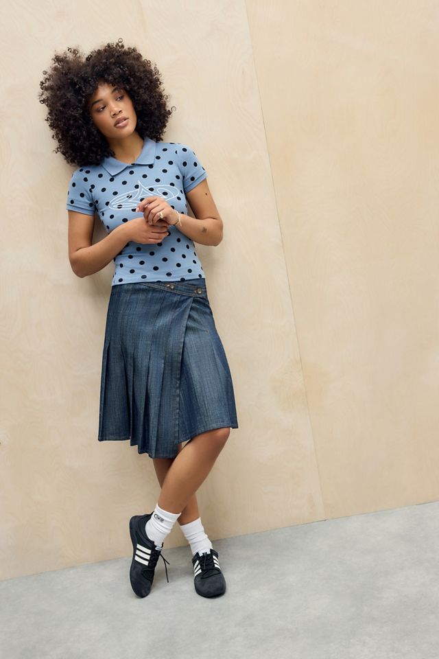 Basic Pleasure Mode Penelope Polka Dot Polo Top #1