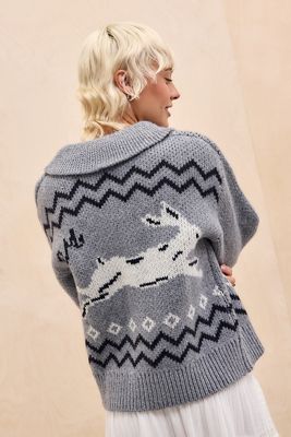 Damson Madder Cecily Bunny Collar Cardigan
