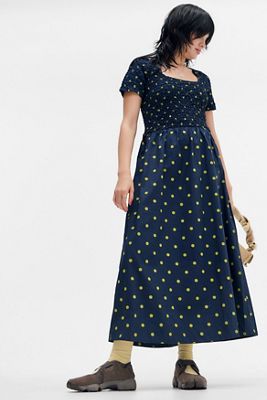 Vestito midi super smocked Malinda Damson Madder