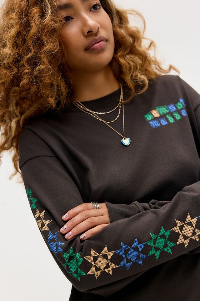 Damson Madder Patchwork Quilt Long Sleeve T-Shirt #1