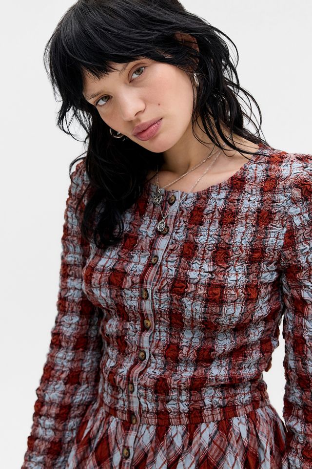 Robe longue à carreaux Posey Damson Madder #1