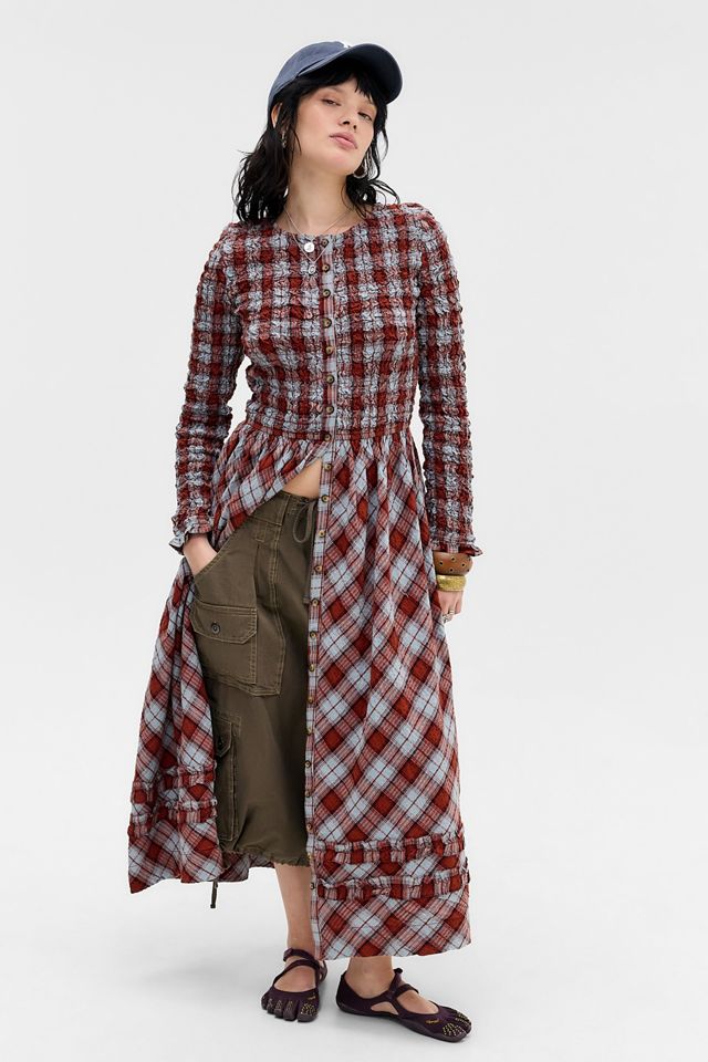 Robe longue à carreaux Posey Damson Madder #3