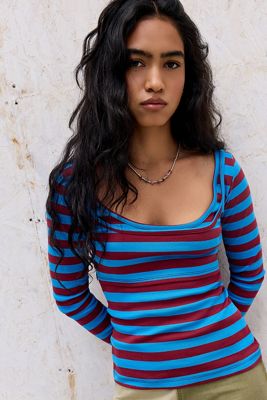 Damson Madder Avielle Stripe Double Layer T-Shirt