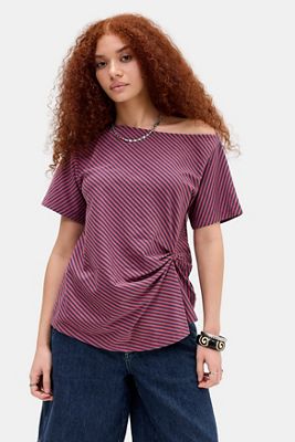 Damson Madder Red Reece Stripe T-Shirt