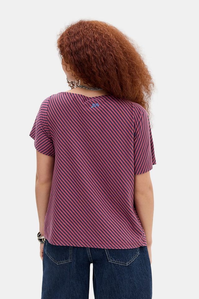 Camiseta Roja Reece a Rayas Damson Madder #3