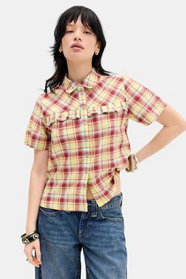 Damson Madder Tomboy Celery Check Shirt