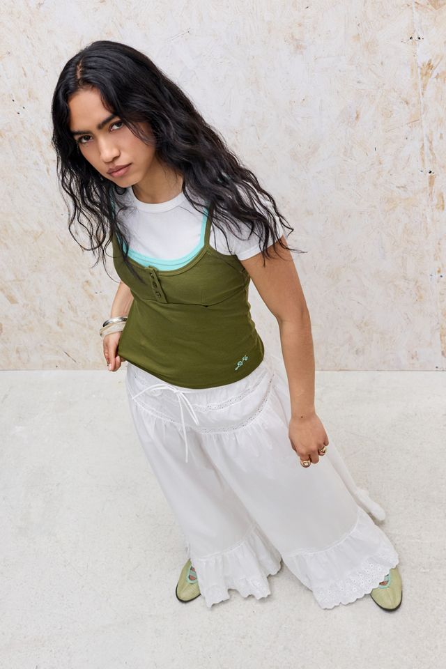 Damson Madder Camiseta de Tirantes con Capas Britt Caqui #1