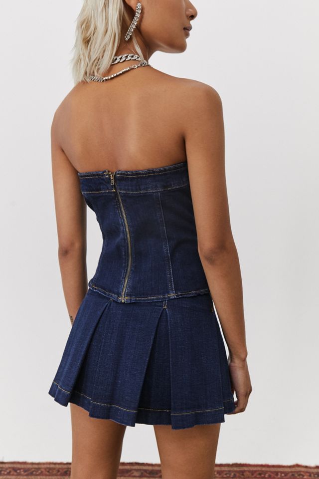 Miss Sixty UO Exclusive Denim Kilt Mini Skirt | Urban Outfitters UK