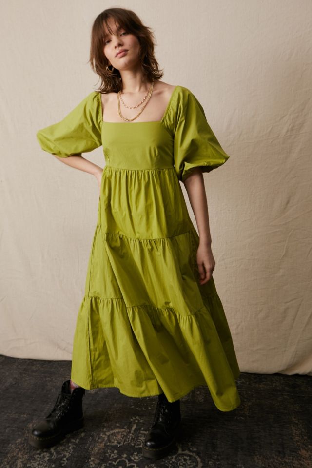 Faithfull The Brand Kiona Olive Midi Dress