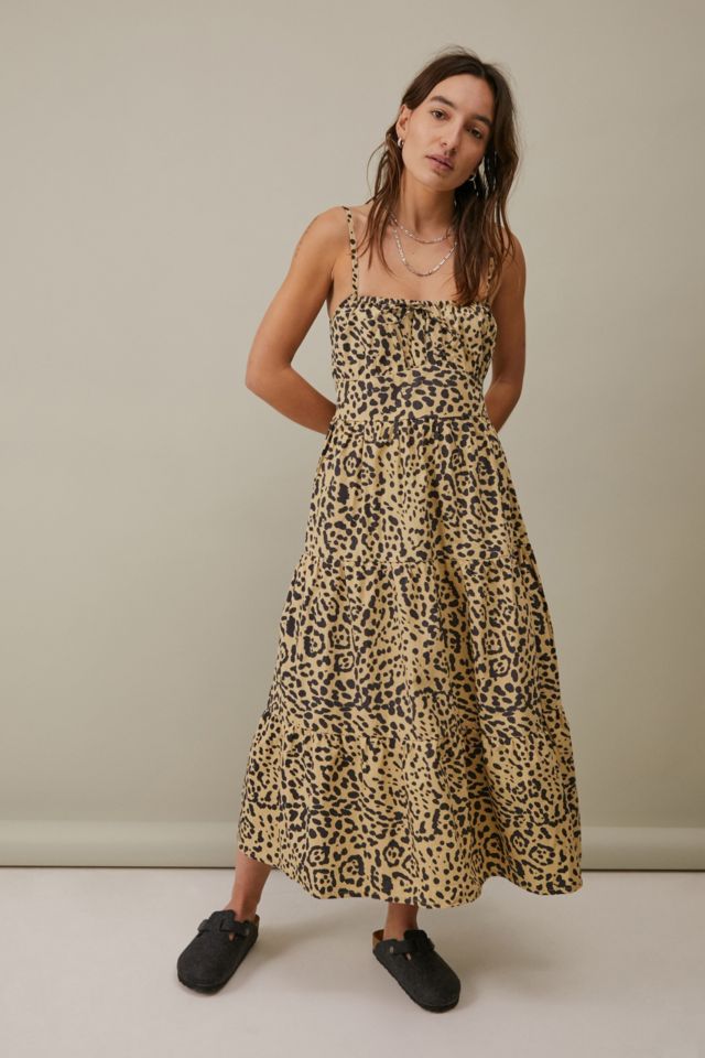 Faithfull The Brand Alexia Animal Print Midi Dress