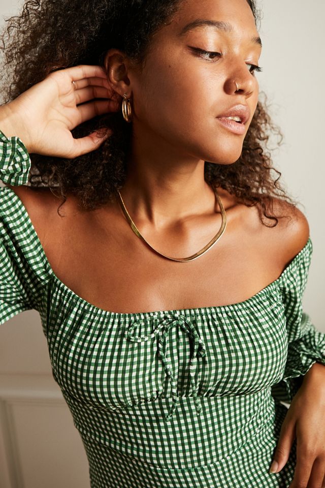 Faithfull The Brand Benette Gingham Print Midi Dress | Urban Outfitters UK