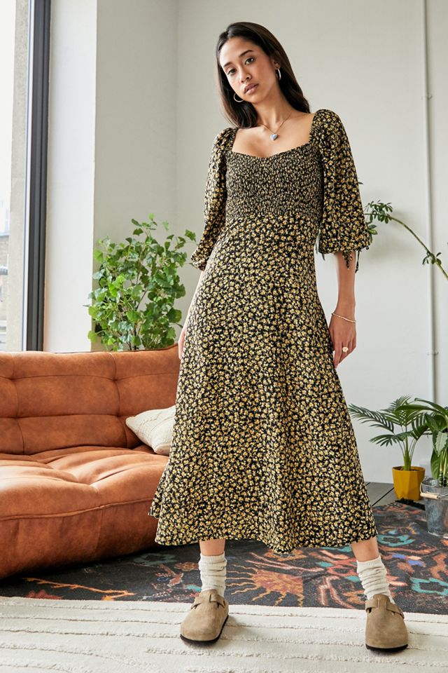 Faithfull The Brand Paola Midi Dress | Urban Outfitters UK