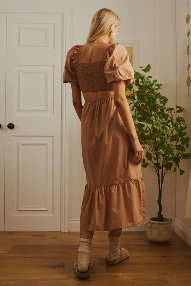 Faithfull The Brand Abito Midi Marrone Bloom #3