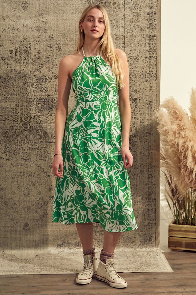 green goddess dressing gluten free Faithfull the Brand Rhea Mini Dress in Akaia Stripe Green – Coco & Lola main image 0