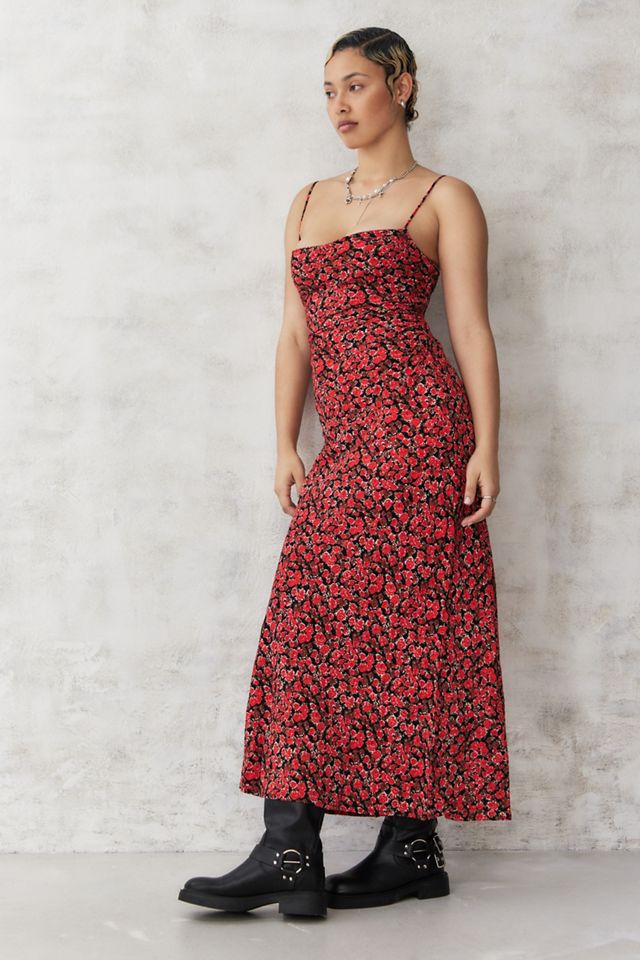 Faithfull The Brand Rosas Red Floral Midi Dress #1