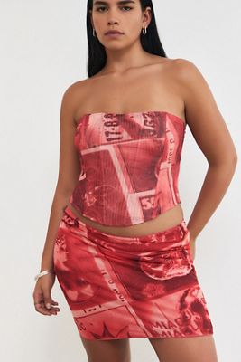Miaou UO Exclusive Stamp Mini Skirt