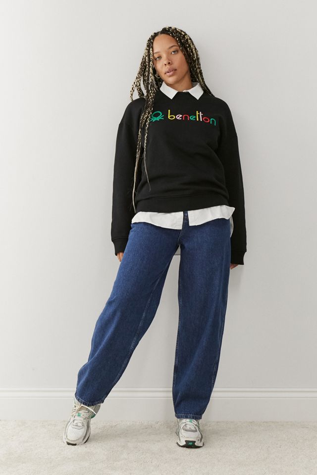 Benetton - Sweatshirt à col ras du cou noir #1