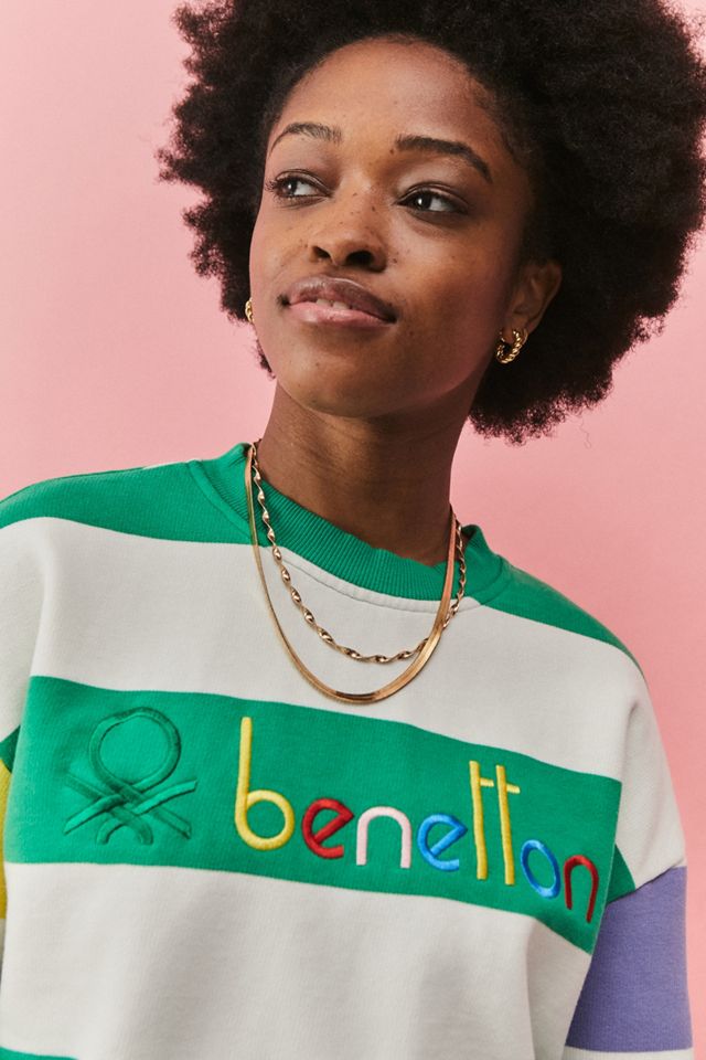 Sudadera de rayas de color bloqueada exclusiva de Benetton UO #1