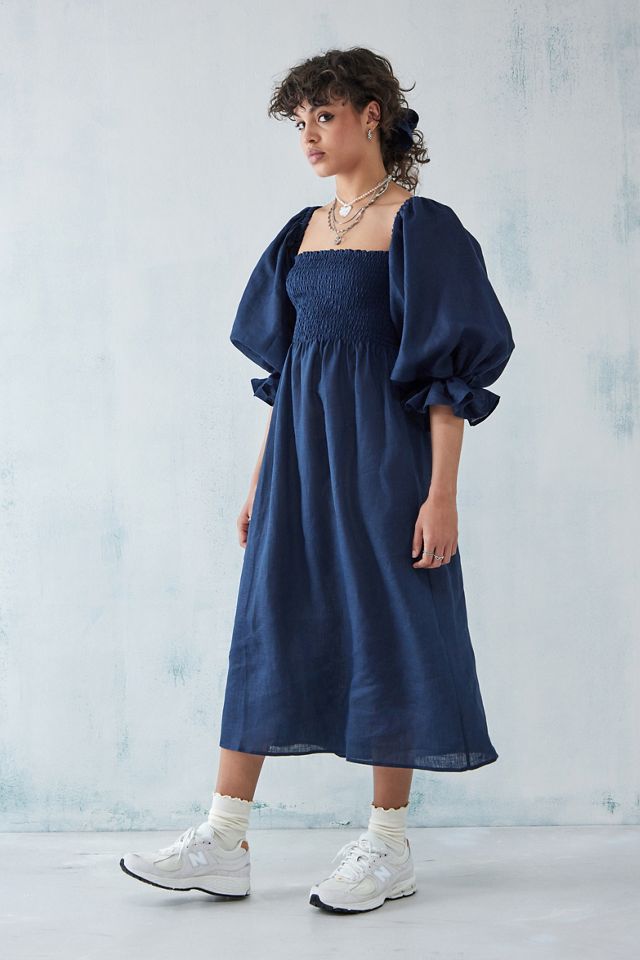 Sleeper Navy Atlanta Linen Dress #1