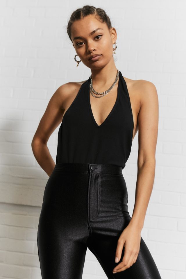 American Apparel Black Halter Bodysuit