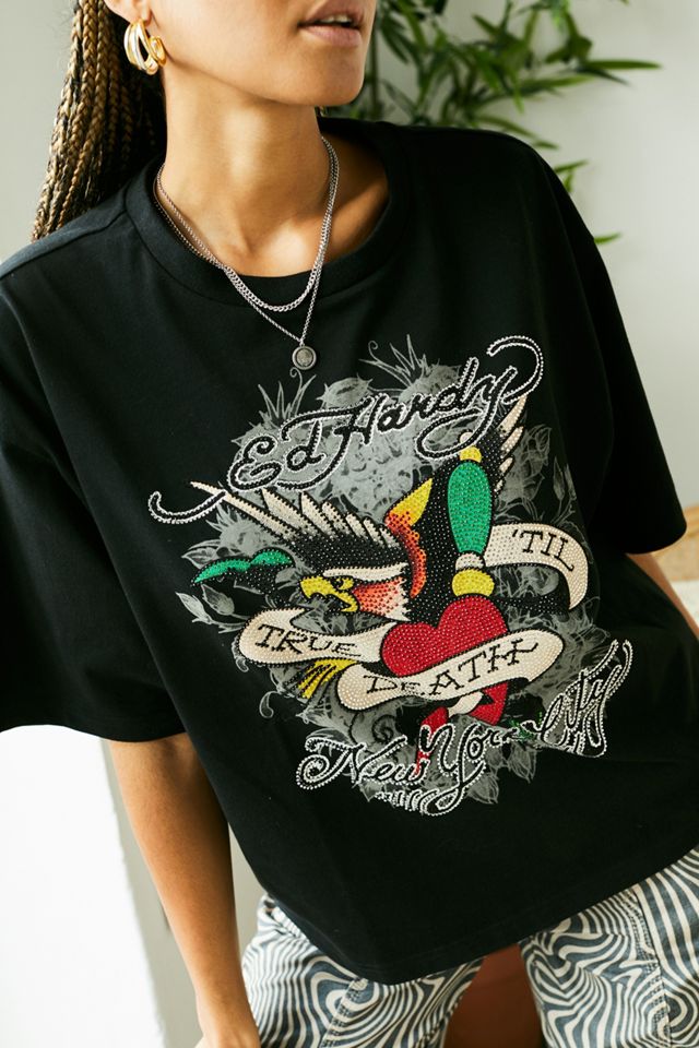 Ed Hardy - T-shirt surdimensionné True Death #1