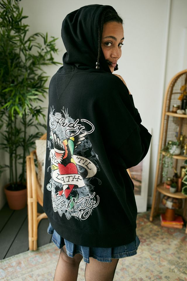 Ed Hardy True Death Oversized Hoodie | Urban Outfitters UK