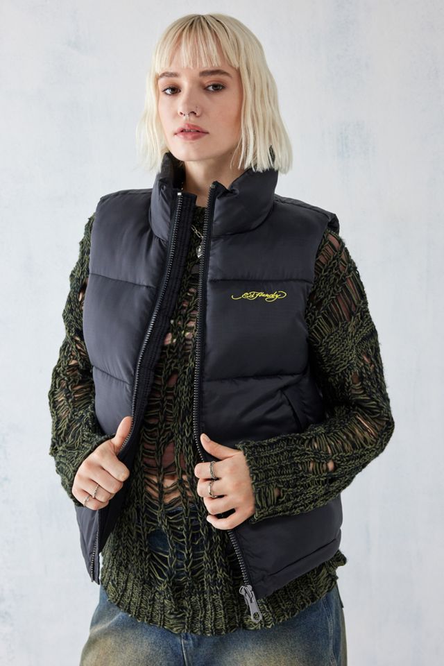 Ed Hardy True Til Death Puffer Gilet #1