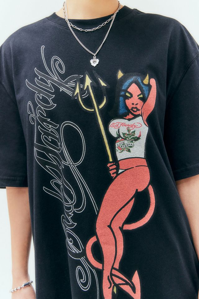 Ed Hardy Devil In The Details T-Shirt | Urban Outfitters UK