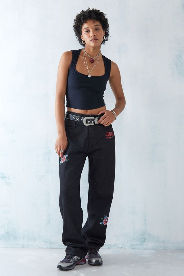 Ed Hardy Blooming Death Relaxed Jeans #1