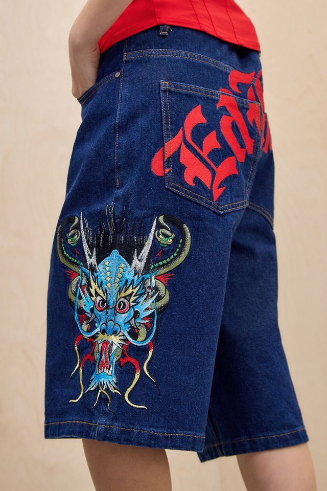 Ed Hardy Medusa Denim Skater Shorts #1