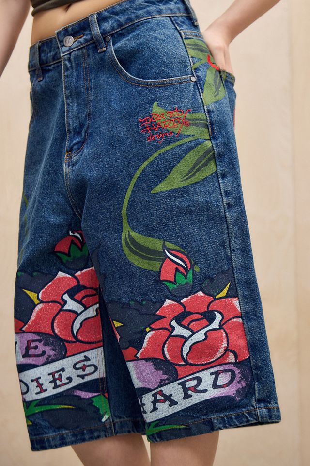 Ed Hardy Cherry Relaxed Jorts | Urban Outfitters UK
