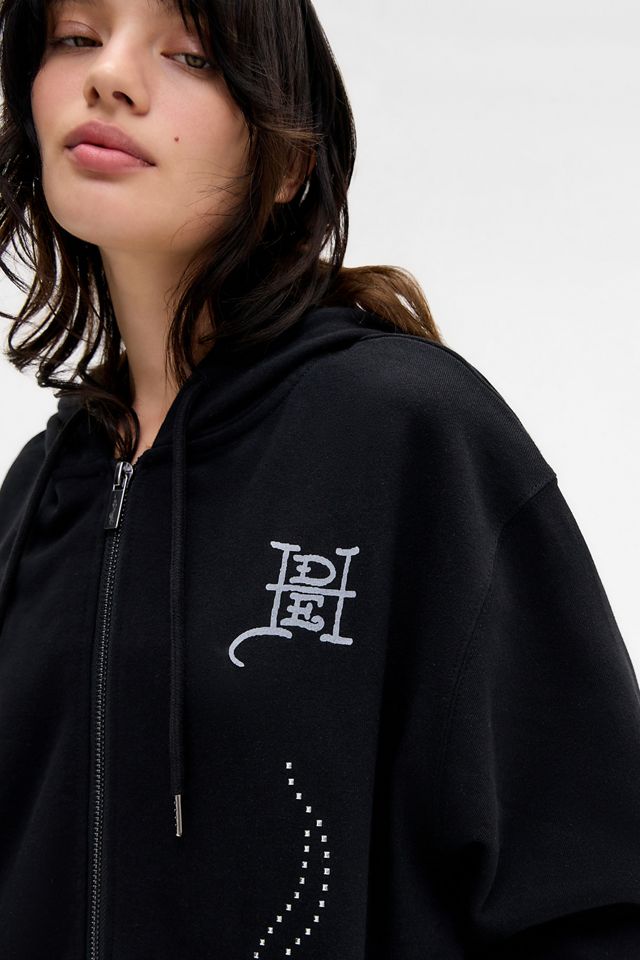 Sweat à capuche Ed Hardy avec détails de clous et flammes #1