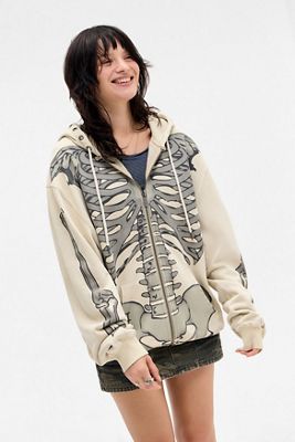 Ed Hardy Skeleton Zip-Through Hoodie