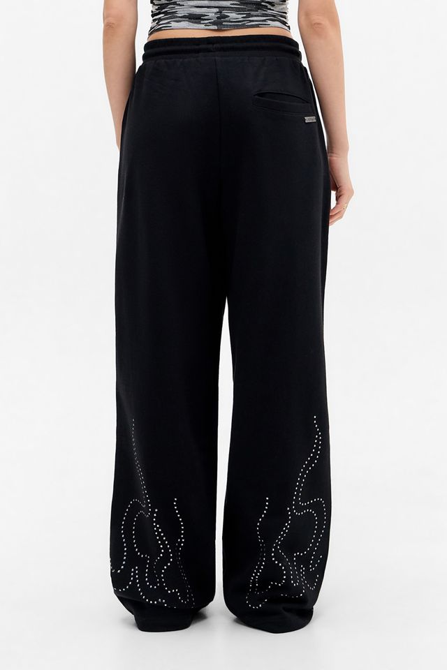 Ed Hardy Black Stud Detail Flame Joggers #3