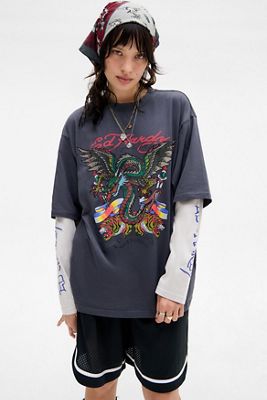 Ed Hardy Flying Dragon Double Layer T-Shirt