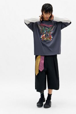 Ed Hardy Doppellagiges T-Shirt mit fliegendem Drachen