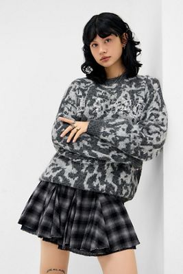 Maglione lavorato a maglia gotico leopardato Ed Hardy