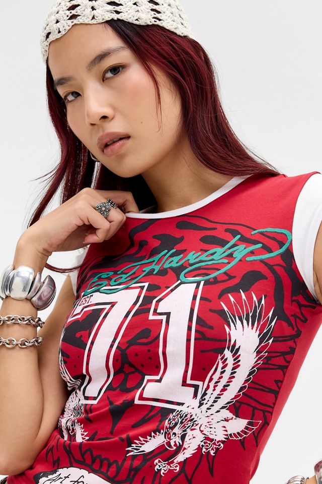 Camiseta Ringer Tigre Rugiente Ed Hardy #2