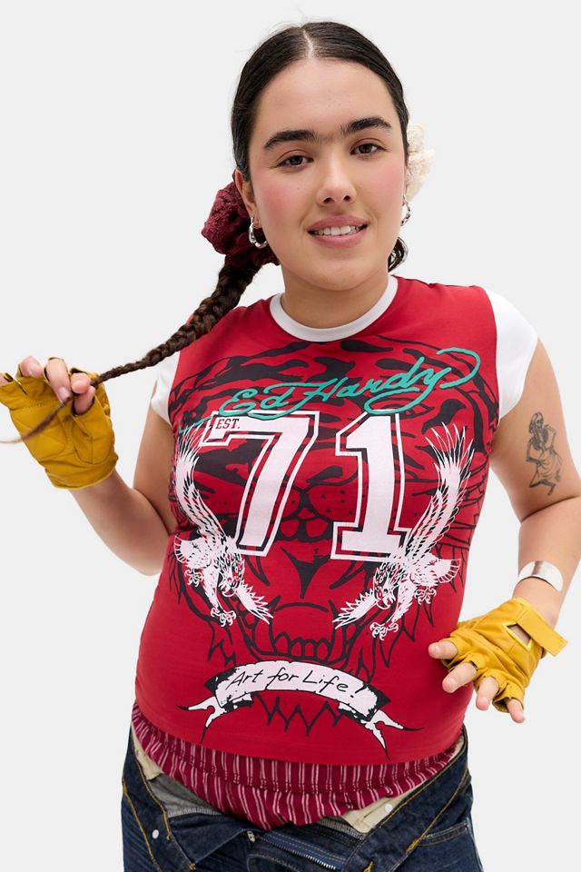 Camiseta Ringer Tigre Rugiente Ed Hardy #5