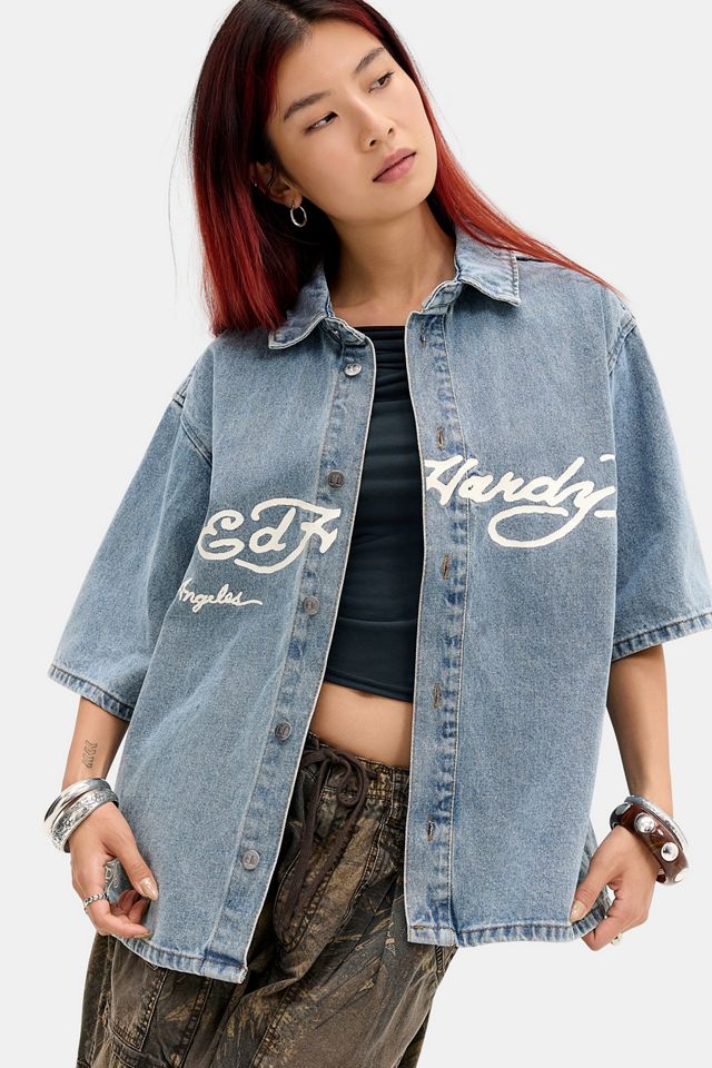 Ed Hardy Adler & Sterne Relaxed Jeanshemd #3
