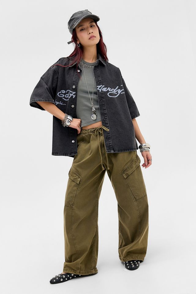 Camisa de Mezclilla Relajada Águila y Estrellas Ed Hardy #1