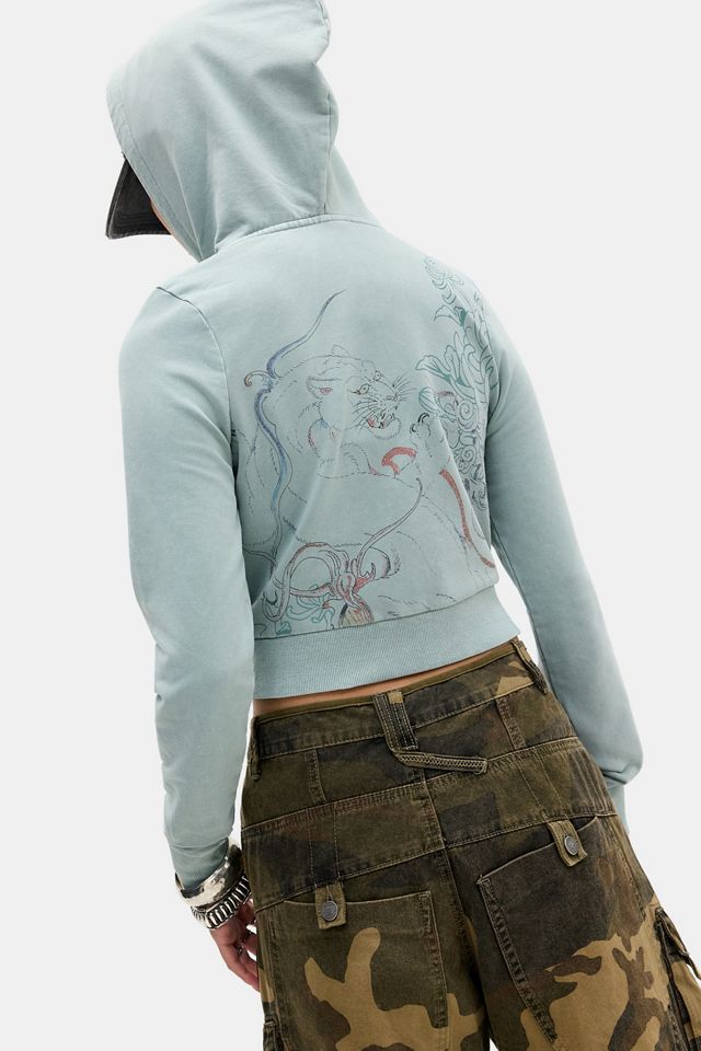 Sudadera con Capucha Recortada con Aplique de Tatuaje en la Espalda Ed Hardy #2