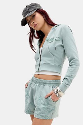 Short de jogging à appliqué tatouage Ed Hardy