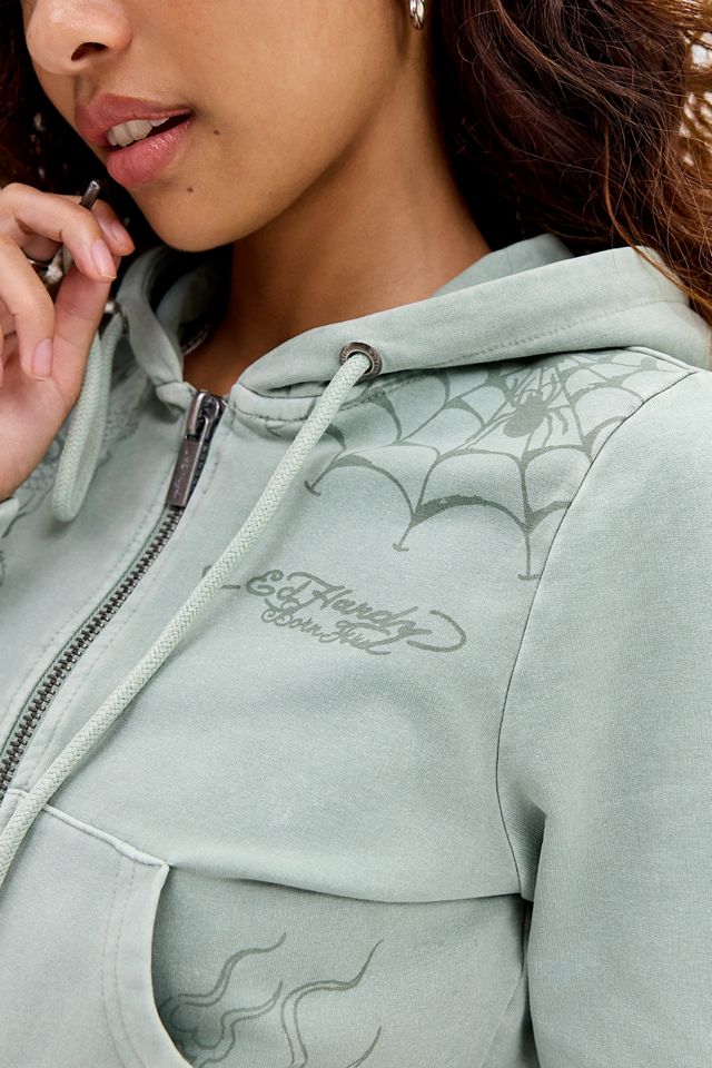 Sweat à capuche court graphique multi tatouage Ed Hardy #2