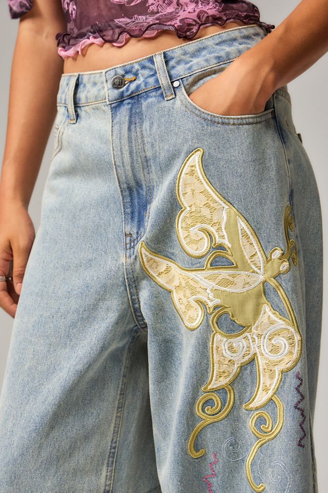 Jeans Ed Hardy con Applicazione a Farfalla #3