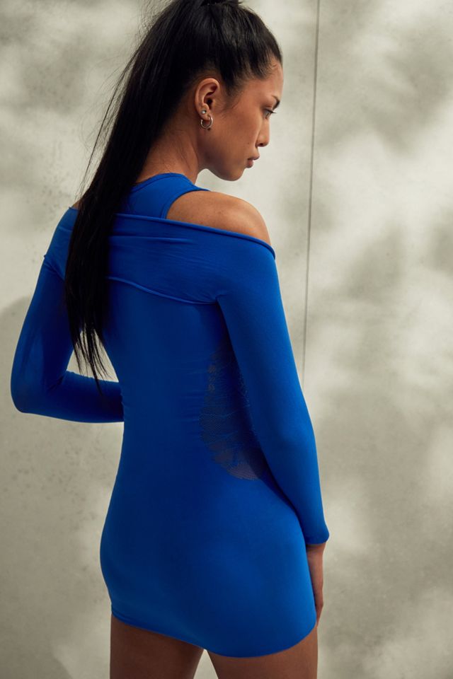 NiiHai Blue Shapewear Stretch Dress & Sleeves